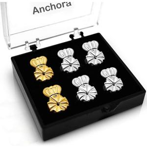 Original Magic Earring Backs for Droopy Ears | Earrings Lifters for Heavy Earring | Earlobe Secure Clear Miracle | Fits Standard 20G / 0.8mm Posts ONLY (2 Silver 1 Gold)