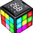 Xinbeiya Rechargeable Game Handheld Cube - 15 Fun Brain & Memory Game with Score Screen - Christmas Easter Birthday Gifts for Boys Girls Ages 6-12+ Years Old - Toy Gift Idea for Kids Teens (Black)