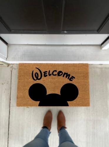 Fun Entrance Mat Mouse World - Welcome Doormat - Porch Decor - Home Decor Indoor Outdoor Porch Home Decor 24x16in