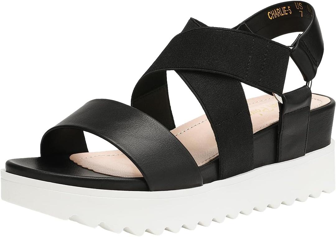 DREAM PAIRS Womens Open Toe Ankle Strap Platform Wedge Sandals, 9.5