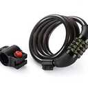 Titanker Bike Lock Cable, Bike Locks Cable Basic Self Coiling Combination Cable Bike Locks with Complimentary Mounting Bracket, 1/2 Inch Diameter