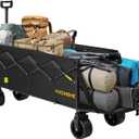 VIVOHOME 48''L Extended Collapsible Wagon Cart with 440lbs Weight Capacity, Heavy Duty 350L Folding Utility Garden Cart with Extended Tailgate and Big All-Terrain Beach Wheels