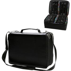 Black Marker Case, 224 Slots Alcohol Marker Case Markers Carrying Bag Holder for Art Sketch Marker, Permanent Paint Marker, Dry Erase Marker, Repair Marker Pen, Color Highlighte Art Supplies (Black)