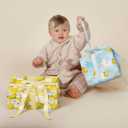 8 x WRAPLULU Blue Baby Shower Wrapping Paper - 4 Jumbo Sheets, 28 * 40 Inches - Rubber Duck Gift Wrap with Soap Bubbles, Perfect for Boys Girls, Birthday, Newborn, Gender Reveal