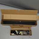 Curtain Rods No Drilling for Windows 32 to 45 Inch:No Drill Small Black Curtain Rod with Adhesive Brackets for Bedroom,5/8" Apartment Renter Friendly Adjustable Drapery Rods Easy Install