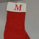 Christmas Stockings with Initials,20 Inches Large Knit Embroidered Letter Red White Christmas Stocking,Monogram Christmas Stocking for Famliy Holiday and Xmas Tree Fireplace (Letter M)