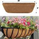 4Pcs Pre-Formed Coco Fiber Liners for Planters, Window Boxes & Fence Flower Baskets Replacement (30in 4pcs)