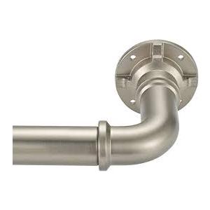 Blackout Curtain Rod, Wrap Around Design, Adjustable 1 Inch, Room Divider for Windows (Stain Nickel, 72-144")