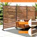6FT Heavy Duty Wooden Privacy Screen, Upgrade Outdoor Specialty Anti-Corrosion Wood, Freestanding Privacy Fence, Balcony Patio Courtyard Outdoor Privacy Screen, Thickened and Widened Panel