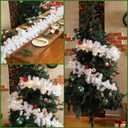 Hotop 9 ft Faux Spruce Artificial Christmas Garland LED Warm Pine Prelit Battery Operated Lighted Garland for Seasonal Indoor Home Fireplace Mantle Tree Stair Decor(4 Pcs,White) (12 x 12 x 108 inch - White)