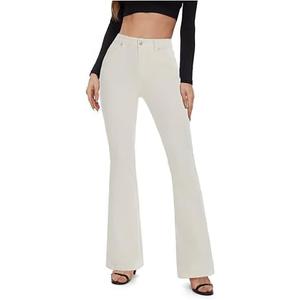 FLYING BANANA Women's High Waisted Butt Lifting Stretch Bootcut Jeans, Size 2S