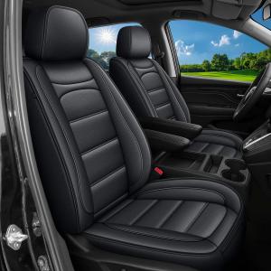 7 Seats Car Seat Cover Fit for Chrysler Pacifica 2017-2024 - Waterproof Luxury Leather Seat Covers Protector - Compatible with Airbag & Easy to Install - Automotive Accessories (Black)