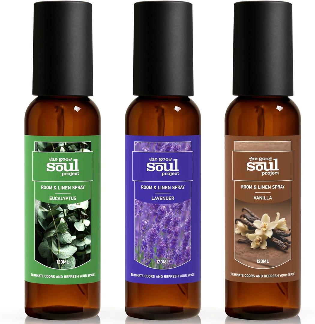 Room Spray, Lavender, Eucalyptus, Vanilla, Long Lasting Room Air Fresheners for Home, Concentrated Room Spray, Home Fragrance Spray, Odor Eliminator, 12.18 fl oz (4.06 Fl Oz (Pack of 3))