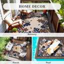 MontVoo Outdoor Rug Carpet 8x10 Waterproof-Patio Rug Mat Reversible Portable RV Camping Picnic Beach Mat Plastic Straw Rugs Outside Outdoor Area Rugs for Patio Deck Pool Deck Balcony Backyard (Navy&beige)