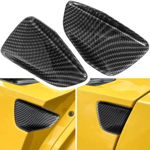 Carbon Fiber Door Handle Bowl Cup Scratch Protector Cover Trim for Chevrolet Corvette C7 Z06 Z51 ZR1 Stingray Grand Sport 2014 2015 2016 2017 2018 2019 Exterior Accessories Decoration (Black 2PCS) (Black)