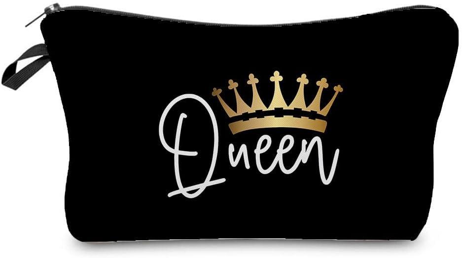 Women Travel Bag Queen Crown Pattern Printed Cosmetic Bag Makeup Bag Small Pouch Gift for Women hz5563