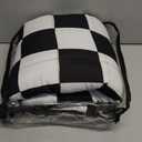 Black Checkered Weighted Blanket for Adults 12lbs, 48"x72", Twin Full Size Cooling Plaid Heavy Throw Blanket for 110-130lbs, Microfiber Soft Thick Big Blankets Weighted Comforter Gift for Sleeping