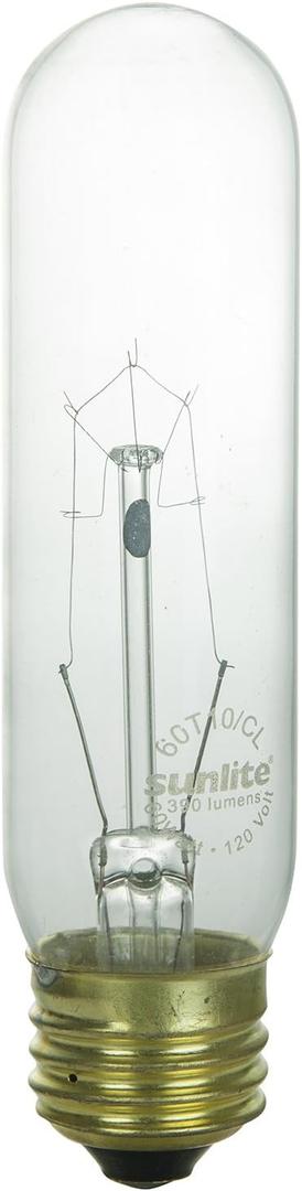 4 x Sunlite 25T10/CL Incandescent 25-Watt, Medium Based, T10 Tubular Bulb, Clear
