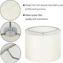 Wellmet Cream White Set of 2 Drum Lampshades, Easy Assembly Required 16" Top x 16" Bottom x 12" High Replacement Lamp Shades, Fabric Lampshades for Table Lamps Floor Lamps, Metal Spider Fitter