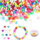 NUOBISHI 500 Pcs Mouse Head Polymer Clay Beads Bulk, Charms for Crafts with Elastic String for Making Bracelet Necklace Craft Decor DIY Crafts
