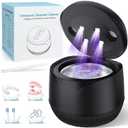 Dental Ultrasonic Retainer Cleaner Machine: 45kHz Dental Cleaning Pod with Digital Timer & 200ML, Cleaning for Dentures, Mouth Guards, Aligners, Night Guards, Braces, Toothbrush Heads & Jewelry, Black