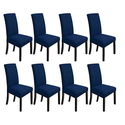 NORTHERN BROTHERS Chair Covers Stretch Chair Covers, 8 Pack Chair Slipcovers Dining Chair Protector Cover for Hotel, Dining Room, Banquet (Navy Blue)