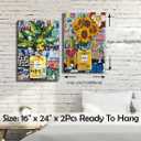 Framed Set of 2 Fashion Modern Graffiti Wall Art Colorful Street Art Canvas Painting - Perfume Bottle Posters Banksy Colorful Print Pop Art Pictures Wall Decor 16"*24"*2