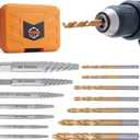 Screw Extractor Set, 14PCS Easy Out Screw Extractor Set and Left-Hand Drill Bit Set, Stripped Screw Extractor Set for Removing Damaged Screws, Broken Bolts, Studs