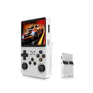 R36S Handheld Game Console, Retro Game Console with 3.5-in IPS HD Screen, Video Game Consoles with 64GB Memory, Ultra-Long Standby Time, Perfect for Travel & Outings, Gift for Adults Teens Kids (White)