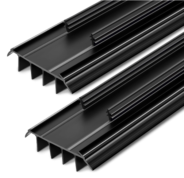 Pushglossy 2 Pcs Kerf Style Door Bottom Seal with Vinyl Fins, Black
36" Long 1 3/4" Wide Threshold Strip, Weatherstrip, Interior Exterior Door Sweep, Blocks Draft Dust Air, Energy Saving Seal