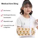 Kids Print Arm Sling, Adjustable Breathable Support for Girls with Broken Arm, Shoulder Injury, Post-Surgery, Lightweight, Left/Right (Yellow Sunflower, Large)