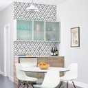 GloryTik Geometry Black/White Textured Wallpaper 17.7x393.7in, Removable Modern Trellis Decorative Contact Paper for Cabinets, Kitchen, Bathroom Walls