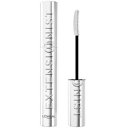 L'Oreal Paris Extensionist Mascara, Lengthening, Volumizing, and Curling Formula For a Lash Extension Eye Makeup Look, Washable Blackest Black