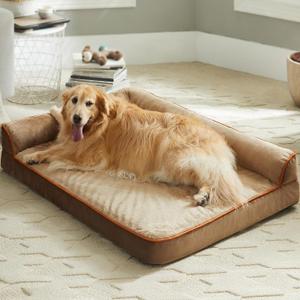 Orthopedic Dog Beds for Large Dogs - Waterproof Sofa Dog Bed with Removable Washable Cover, Waterproof Lining and Anti-Slip Bottom,Pet Bed (42.0"L x 30.0"W x 7.5"Th, Coffee)