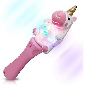 ArtCreativity Unicorn Wand - 9.5 Inch Light Up Spinning Wand with LEDs - Fun Pretend Play Prop for Kids - Unicorn Light Up Spinner - Best Birthday Gift for Girls and Boys - Batteries Included