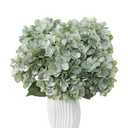 Wenhuidr 6PCS Realistic Artificial Silk Hydrangea Flowers, Premium Fake Hydrangea Flowers Bouquet with Stems, Full Faux Hydrangea Blooms for Home Wedding Table Party Office Decorations(Sage Green)