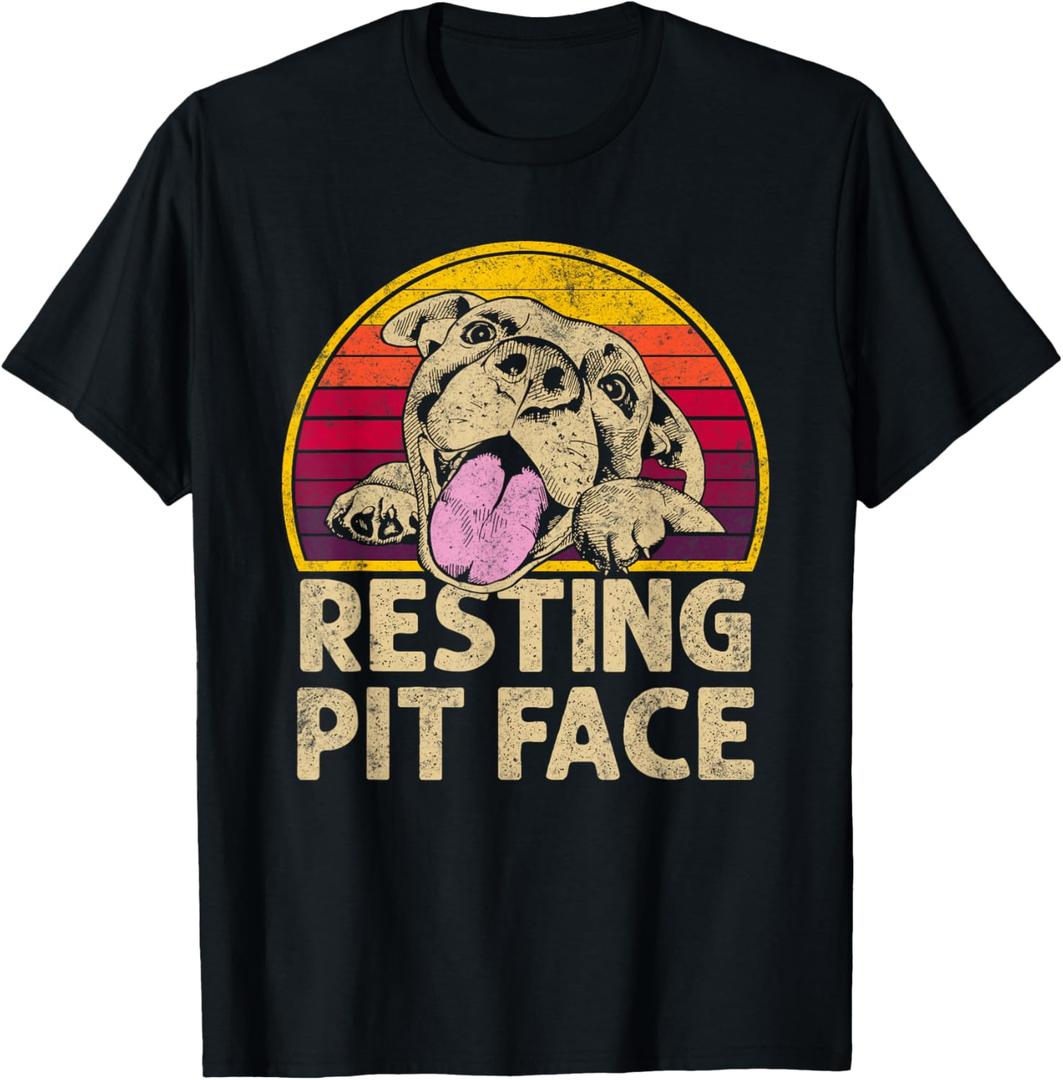 Dog Pitbull Resting Pit Face Funny gift For Pitbull Lovers Men Women T-Shirt, Medium