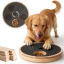 Dog Nail Scratch Board with Treat Box - Anti-Slip Rotating Dog Paw Care File Toy, Wooden Dog Scratch Pad for Nails with Adjustable Tension, Stress-Free Grooming & Enrichment for All Dogs Sizes, Black