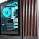 M1 PC Case -Walnut Front pane Pre-Installed 4 PWM ARGB Fan, ATX Mid-Tower Gaming PC Case, with Type-C,FOIFKIN (Black, M1)