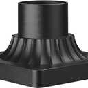 Emliviar Pier Mount Adapter for Post Light Fixture, Outdoor Post Light Mounting Adapter Base, Die-Cast Aluminum, Black Finish, DE271 BK (Large)