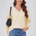 Arolina Women's 100% Cotton Sweater, Basic Lightweight Long Sleeve Pullover, XL