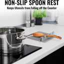 Zulay Kitchen Extra Large Silicone Utensil Rest with Drip Pad for Multiple Utensils - BPA-Free Heat-Resistant Spoon Rest & Spoon Holder for Stove Top - Kitchen Utensil Holder for Spoon - Gray