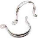 Nge 4inch Rigid Pipe Strap Clamp-Two Hole Strap-U Bracket Tube Clip-Stainless Steel Heavy Duty Pipe Fasten Holder-Secures Conduit, (4Pcs115mm)