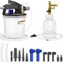 Luney Brake Bleeder Kit, Pneumatic Brake Fluid Bleeder Kit, One Person Operation Vacuum Brake Bleeder & Clutch Bleeding Kit with 1L Refilling Bottle & 16 Adapters for Automotive Brake System