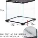REPTIZOO Small Glass Tank 8 Gallon, Top Opening Terrarium 12" x 12" x 12" Leopard Gecko Tarantula Young Lizard Hermit Crab Frog Insects Breeding Tank
