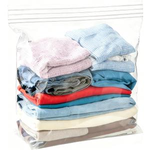 5 Gallon Large Zipper Storage Bags 18x24 Inch Heavy Duty Clear Plastic 5 Pack Reusable Zip Seal Lock Jumbo Poly Bags for Food,Travel,Moving,Clothes Thick 5Mil