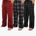 3 Pack Mens Pajama Pants Microfleece Plaid Pajama Bottoms Sleepwear PJ Sleep & Lounge Pants with Pockets & Drawstring S 