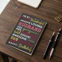 2 x Gooji Funny Husband Birthday Card From Wife - Real Gold Foil Stamped Chalkboard Typography Design, Happy Greeting For Him, Spouse, Men, Premium Thick Paper With Envelope Included
