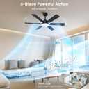 52 Inch Ceiling Fans with Lights, Upgraded 6 Blade Design, Remote Control, Ultra Quiet Reversible DC Motor, 6 Speeds, 3CCT Dimmable LED, Memory Function, Double Sided Blade for Bedroom Livingroom