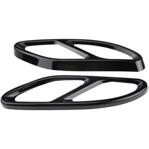 Pipe Cover-Stainless Steel 1 Pair, Car Tail Pipe Cover, Muffler Cover Trims Replacement GLC C E-Class C207 Coupe 14-17(A)(Black)